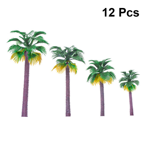 12 Unidades Mini Árvore De Plástico Verde Para Decoração 1
