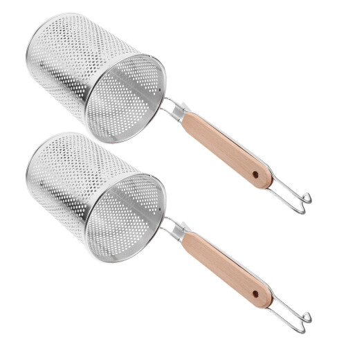 2Pcs Colher Escorredora De , Cesta , Aço Inoxidável 2
