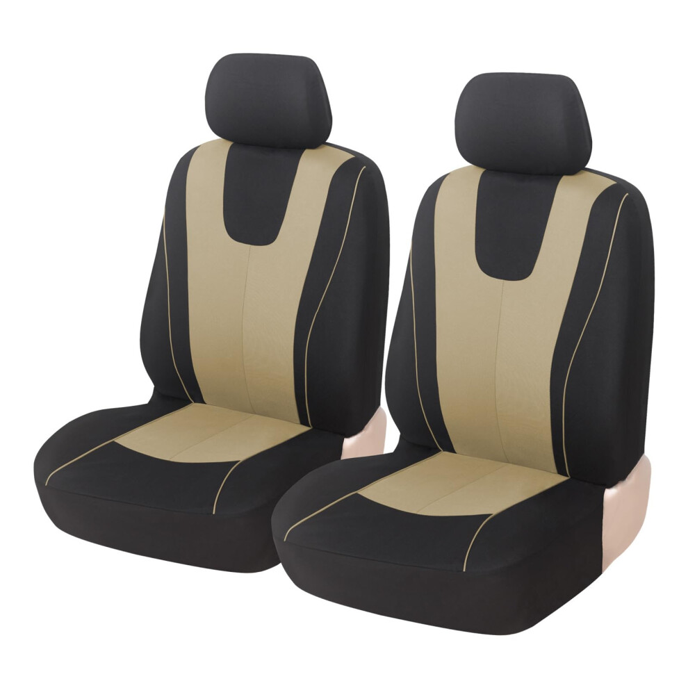 Car Seat Cover For Audi A1-A8 (Incl. E-Tron, A7 Sportback), 2-Piece Front Seat Covers, Non-Slip Beige 9354506462925
