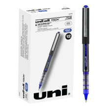 Uniball Vision Rollerball Pen Paquete de 12 bolνgrafos azules de 0,5 mm de tamaρo de micropunta Bolνgrafos japoneses de escritura suave, sumi