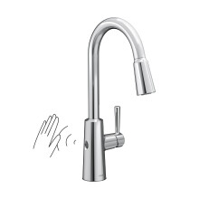 Moen Riley Chrome Motionsense capteur d'ondes sans contact une poigne robinet de cuisine rtractable dot de Power Clean 7402EW