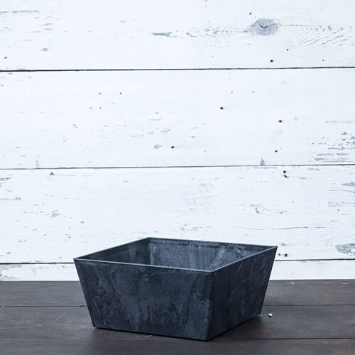 Nouveaut Ella Pot de fleurs carr bas 30,5 cm Noir 1