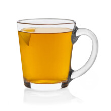 Libbey yleiskyttinen lasimukisarja, 12 kpl 13,5 oz Moderni kirkas, kulmikas muotoinen lasinen kahvimukisarja D-kahvalla paksut teekupit kuumille ta