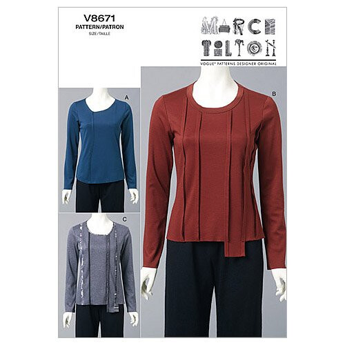 VOGUE PATTERNS VOGUE PATTERNS V8671 Damen-Top, Grφίe BB (8-10-12-14)