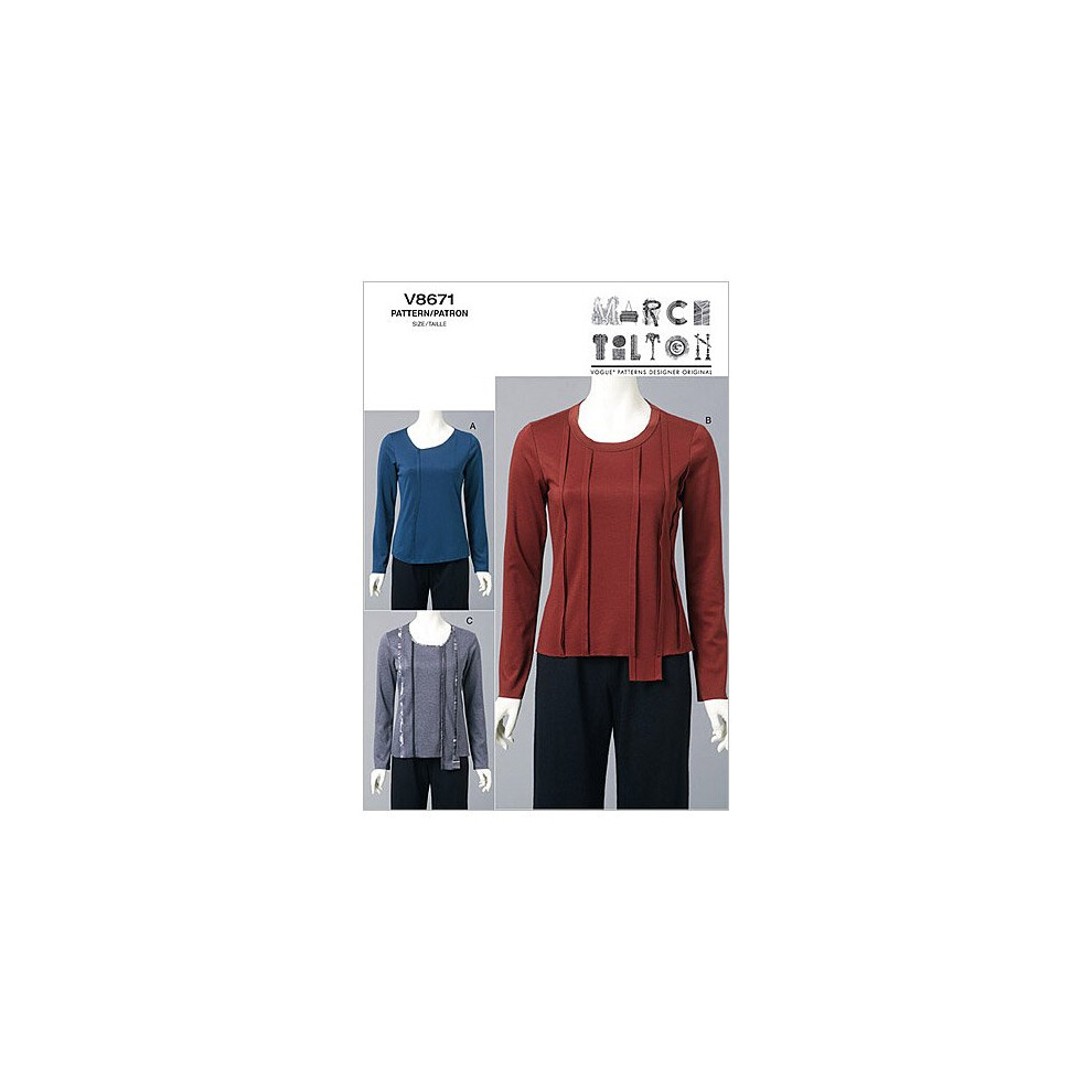 Vogue Patterns V8671 Misses' 'Top Size Bb (8-10-12-14)