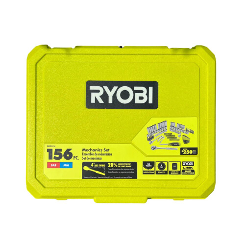 Ryobi RYOBI 156 PC Mechanics Set Socket Set SAE & Metric LINK Compatible