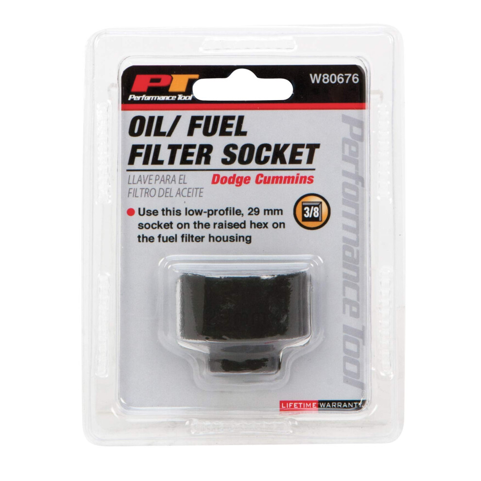Performance Tool W80676 Cummins Fuel Filter Socket (For Dodge Cummins 5.9L Fuel Filter) 039564806766