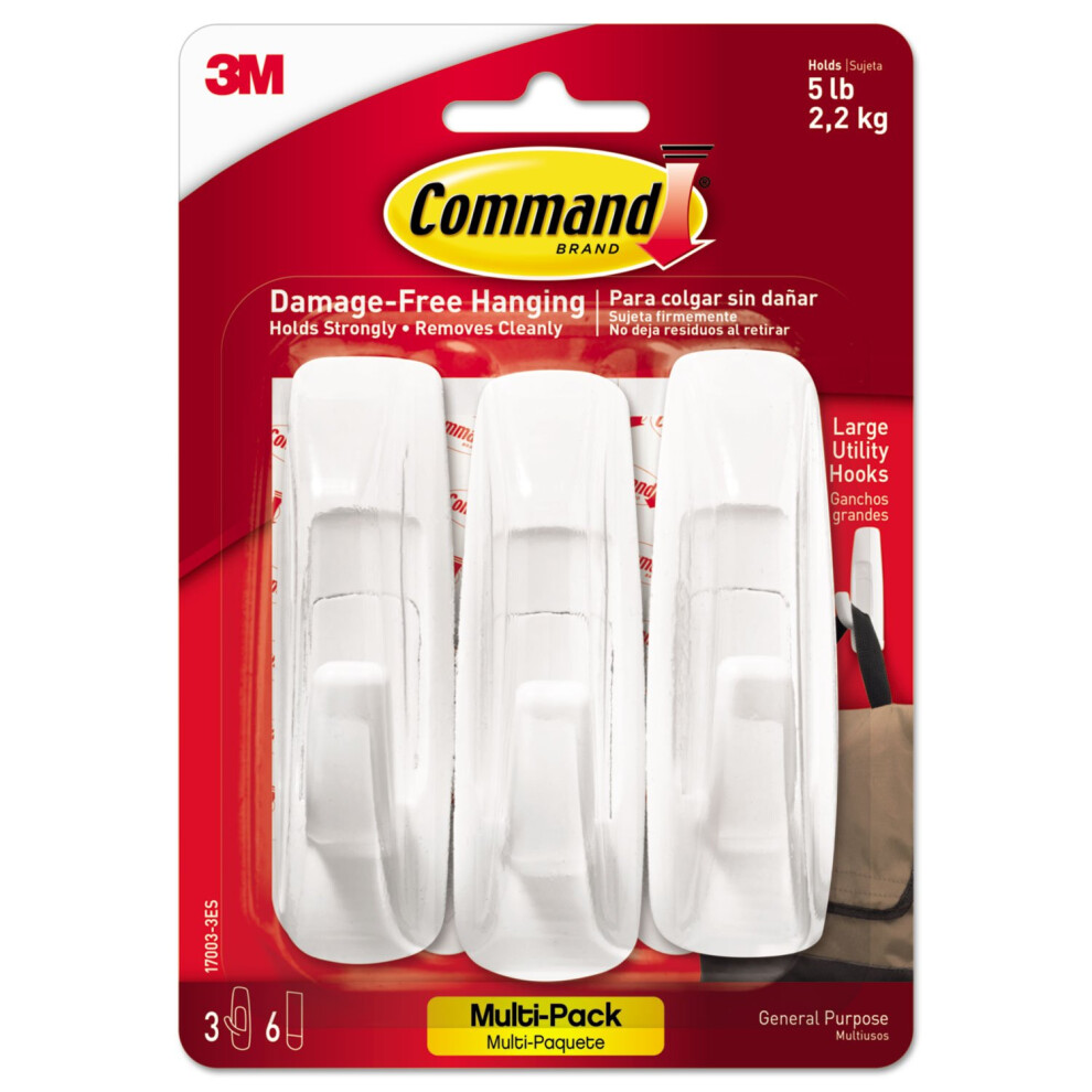 Photos - Other Furniture 3M 17003VP3PK Scotch Command Adhesive Hook Value Pack Large Holds 5-lb White 3 per Pack 17003-VP-3PK 