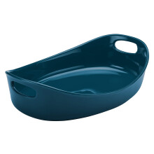 Rachael Ray Steengoed Bubble en Brown Oval Baker 4,5-Quart Marine Blue