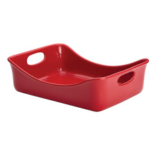 Rachael Ray Solid Glaze Keramik Bagv?rk / Lasagne Pan / Bager Rektangel - 9 tommer x 12 tommer r?d