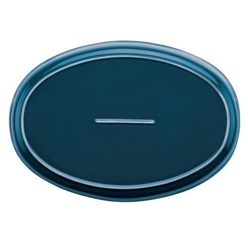 Rachael Ray Bubble in gres e panettiere ovale marrone da 4,5 quart blu marino 2
