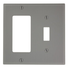 Leviton 2-Gang 1-Toggle 1-Decora/GFCI Device Combination Wallplate 80707-GY Grey
