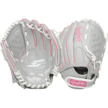 Rawlings | Guanto da softball Fastpitch serie Sure Catch | Rosa/Grigio/Bianco | RHT | 10'