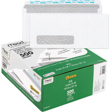 Mead #10 Buste Formato Lettera 4-1/8"" x 9-1/2"""" Fodera stampata di sicurezza per la privacy Chiusura autoadesiva Press-It Seal-It Finestra di vis