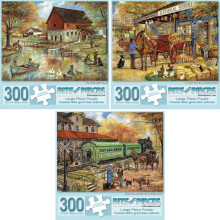 Bits and Pieces - Ensemble de 3 grands puzzles de 300 pièces pour adultes - Puzzles par l'artiste Ruane Manning