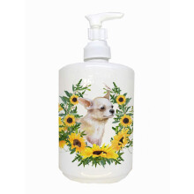 Caroline's Treasures CK2889SOAP Chihuahua Leg up in Sunflowers Keramick dvkovac mdla Rucn dvkovac mdla Lhve s pumpickou do koupelny Kuchyn Pr