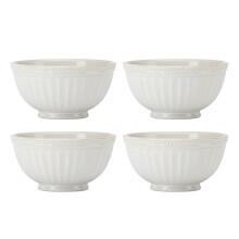 Lenox 895719 French Perle Groove Bols tout usage, lot de 4, blanc