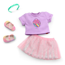 American Girl Summer McKinny Chica del aρo 2025 Conjunto de venta de pasteles para muρecas de 18 pulgadas con camiseta, falda, diadema y zapatos