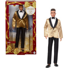 Barbie Signature 2025 Poupe Ken collectionner avec cheveux chtain clair et tenue complte avec veste dore dans un emballage prsentable et u