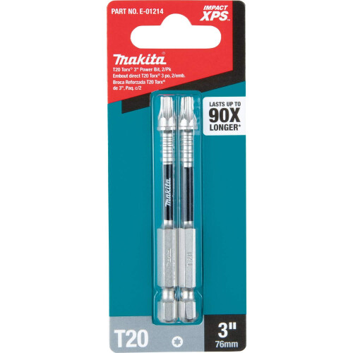 Makita Makita E-01214 Impact XPS T20 Torx 3"" Power Bit 2/Pkg 2