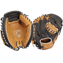Easton | Guanto da ricevitore da baseball FUTURE ELITE | 32,5"""" | Rete solida in 1 pezzo | Lancio della mano destra | Nero/Cammello