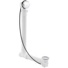 KOHLER 7213-CP Scarico per vasca con cavo Clearflo con tubo in PVC Scarico per vasca attivato tramite cavo con comando in metallo Cromo lucido