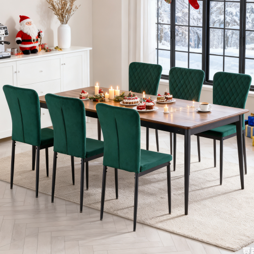 AINPECCA (Green, 6) Velvet Dinning Chair High Back Office 2