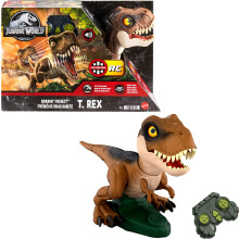 Mattel Jurassic World RC-Dinosaurierspielzeug Roarin Frenzy T-Rex-Dino mit Sound und 2 Modi, voll funktionsfhige Fernbedienung, Angriff oder Dre