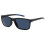 Under Armour UA Hustle Rectangular Sunglasses Shiny Black Frame w/ Blue Avio Lenses 1