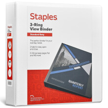 Staples 3-Ring Map, 5 cm D-Ring Organizer voor Thuis, Kantoor, School, Tot 480-Pagina's, Wit