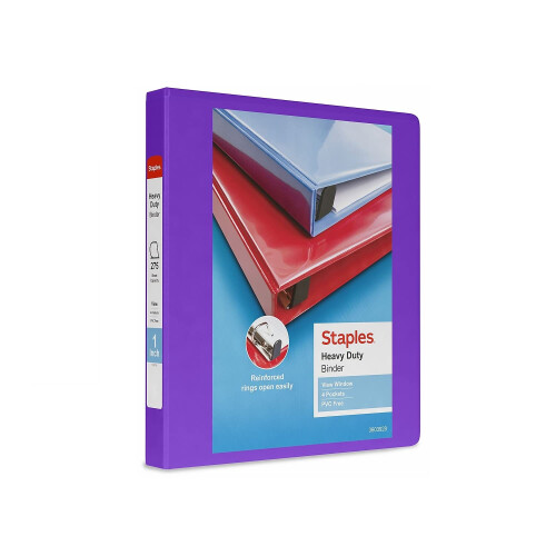 Staples Staples 82707 Zware 1-Inch 3-Ring Kijkmap Paars (24673-Us)