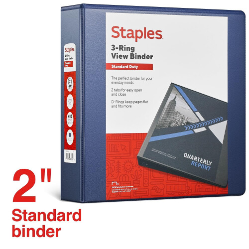 Staples Staples 82646 Standaard 5 cm 3-Ring View Binder Blauw (26445-Cc) 1