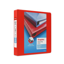 Staples 82682 Heavy Duty 1 1/2-Inch 3-Ring View Binder Rood (24681)
