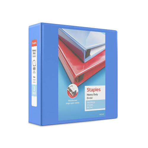 Staples Staples 82665 Zware 3-Inch 3-Ring View Binder Periwinkle (24694)
