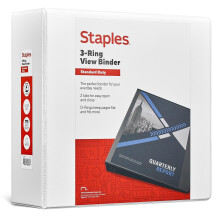 Staples 3-Ring Binder, 4 Inch D-Ring Organizer voor Thuis, Kantoor, School, Tot 775-Vellen, Wit