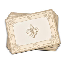 Pimpernel FDC-Fleur de LYS Collection Prostrn | Sada 4 ks | Tepelne odoln rohoe | Korkov deska | Sada tvrdho prostrn k jdelnmu stolu | Ro