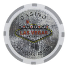 Brybelly Las Vegas Casino Pokerchip Heavyweight 14-gram Clay Composite - Paket om 50 ($1 Vit)