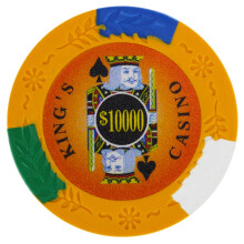 Brybelly Kings Casino Premium Poker Chip 14-grams tungvikts lerkomposit - Paket om 50 ($10000 Orange)