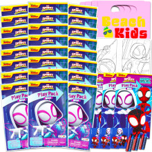 Marvel Spider Girl Gwen Stacy Mini Party Favors S?t til b?rn - bundt med 24 Ghost-Spider Gwen Legepakker med farvel?gningsm?rkater Mere (Spidergi