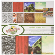 Reminisce Farm Fresh Scrapbook Collection Kit Multi Color Palette 12-x-12-tommer