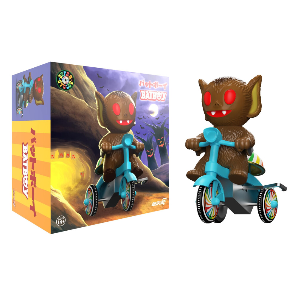 Photos - Action Figures / Transformers Super7 Super Cycles - Bat Boy  Action Figure ST-SUP7-09827(Brown w/Blue Wind-Up Trike)