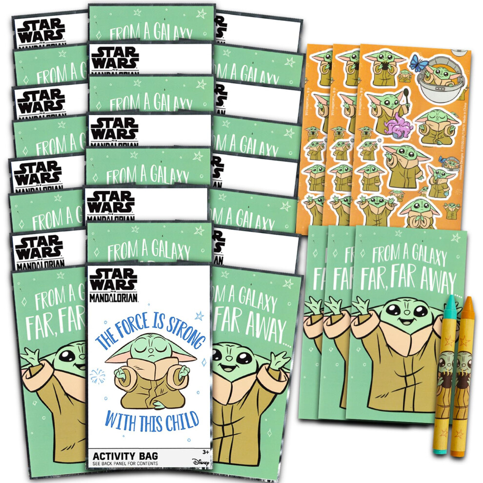 Star Wars Baby Yoda Mini Birthday Party Favors Set - Bundle With 24 The Mandalorian Play Packs | Mini Coloring Books (Baby Yoda Grogu Party Supplies)