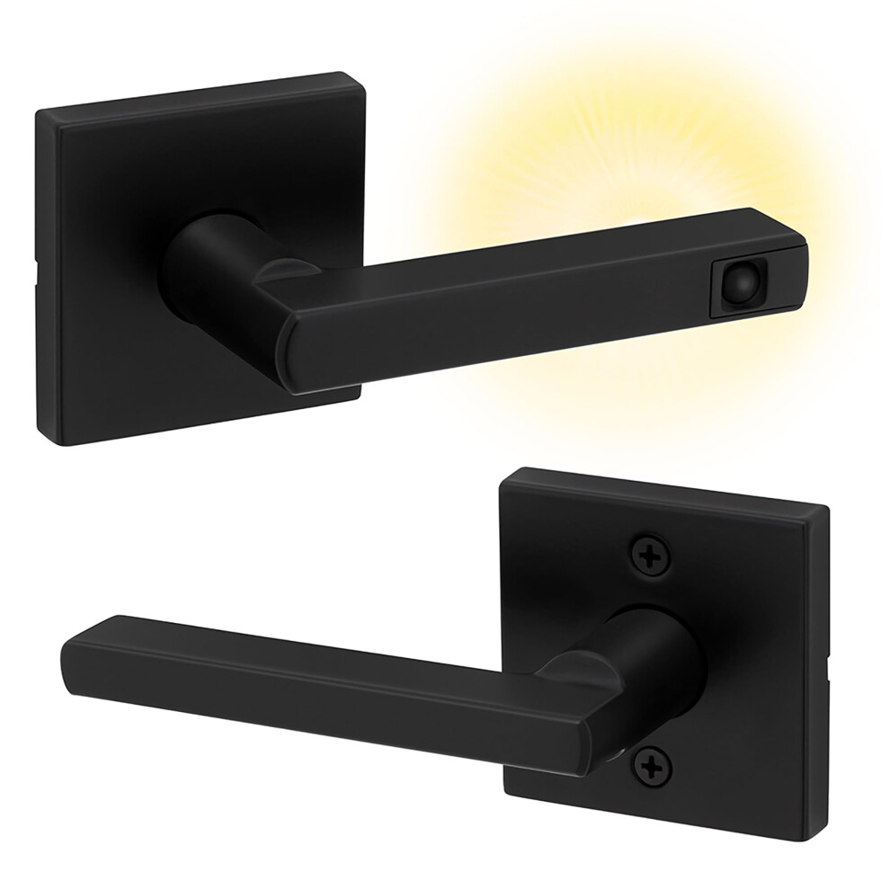 Photos - Door Handle Kwikset Halifax LED Motion Activated Light Up Passage Door Lever for Closet and Hallway Doors Reversible Non-Locking Handle