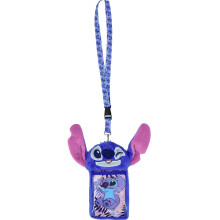 Disney Stitch Peluche Lanyard Carte d'identit et porte-badge Bleu