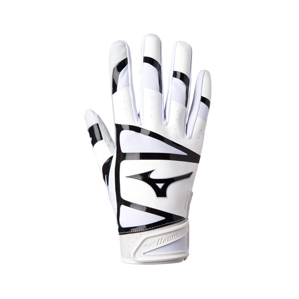 Mizuno F-257 Women's Softball Batting Glove White-Black Large