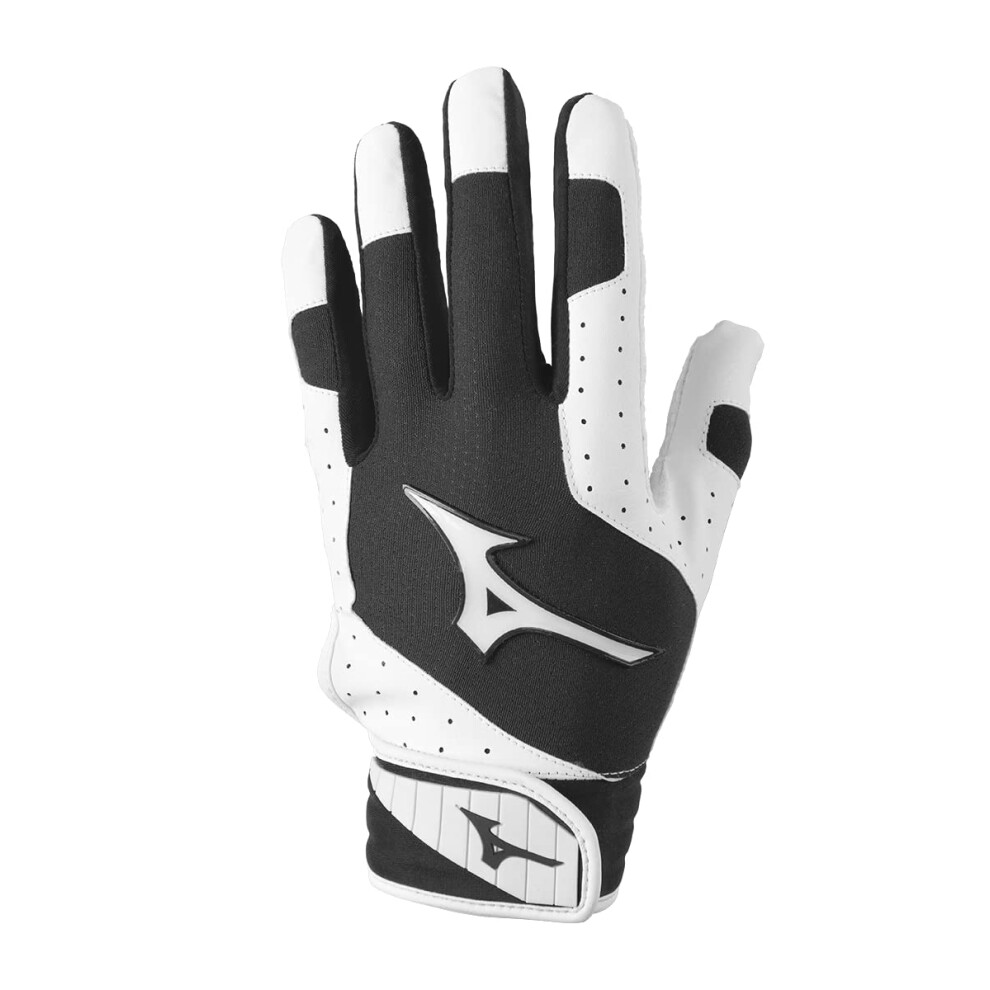 Mizuno Finch Women's Softball Padded Batting Glove White-Charocoal Small