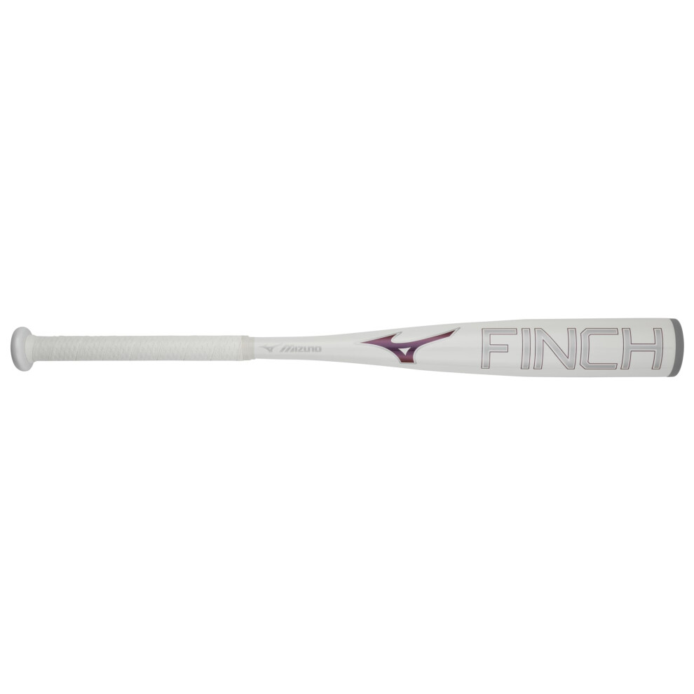 Mizuno Finch Youth Tee Ball Softball Bat (-13) | Youth - Girls Aluminum Fast Pitch Bat | White-Iridescent | 12Oz | 24 Inches