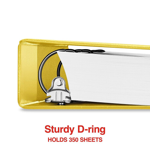 Staples Staples Standaard 1.5 3-Ring View Binder, Geel 2