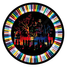 Drum Rug Non-Slip Drum Mat Soundproof Round 80 Cm Polyester Washable Musical Instrument Mat For Bass Snare