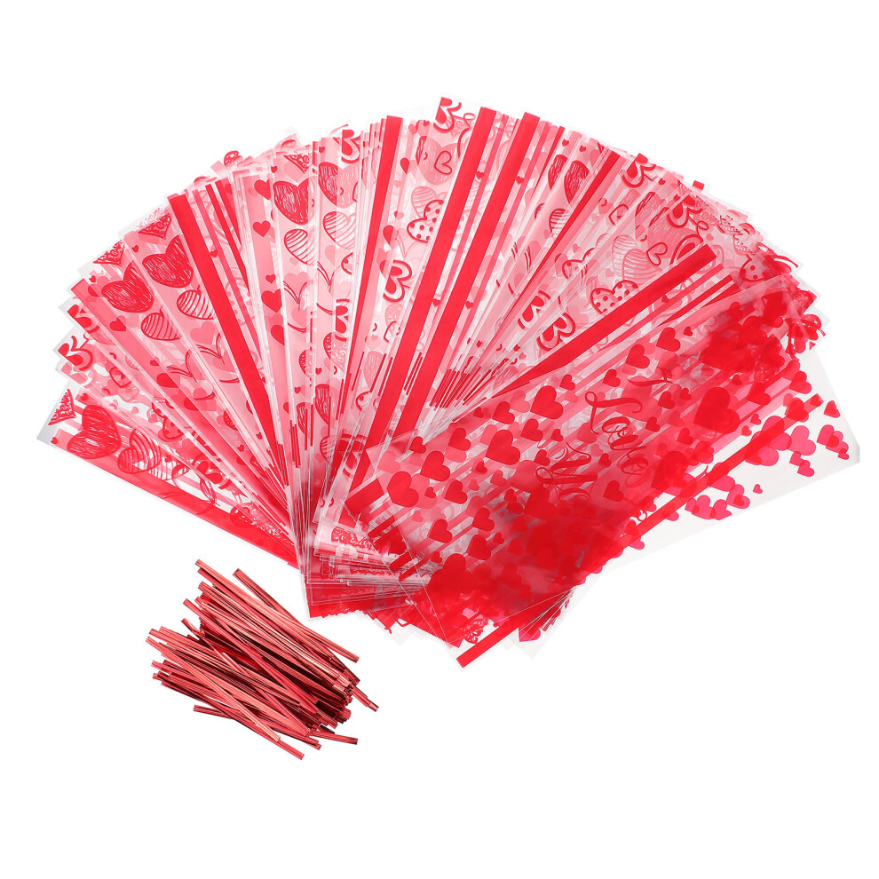 100 Sztuk Walentynkowy Worek Na Cukierki Prezentowa Torba Na Ciastka-image